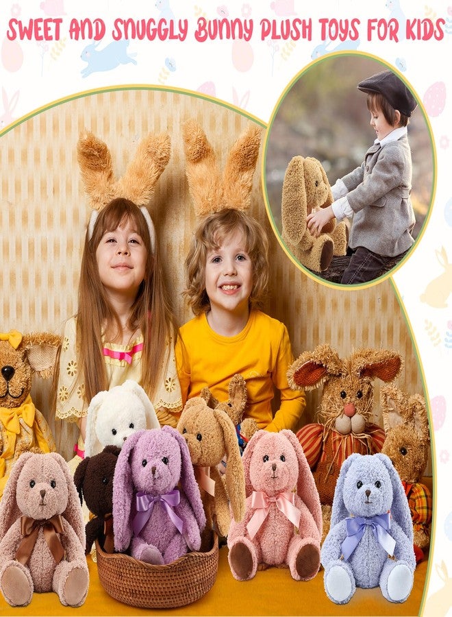 Civaner 7 Pcs Stuffed Animals Bulk 12.5 Inch Cute Soft Animal Plush Toys for Kids Birthday Gifts Baby Shower Party Decorations(Bright Color,Bunny) - Image 4